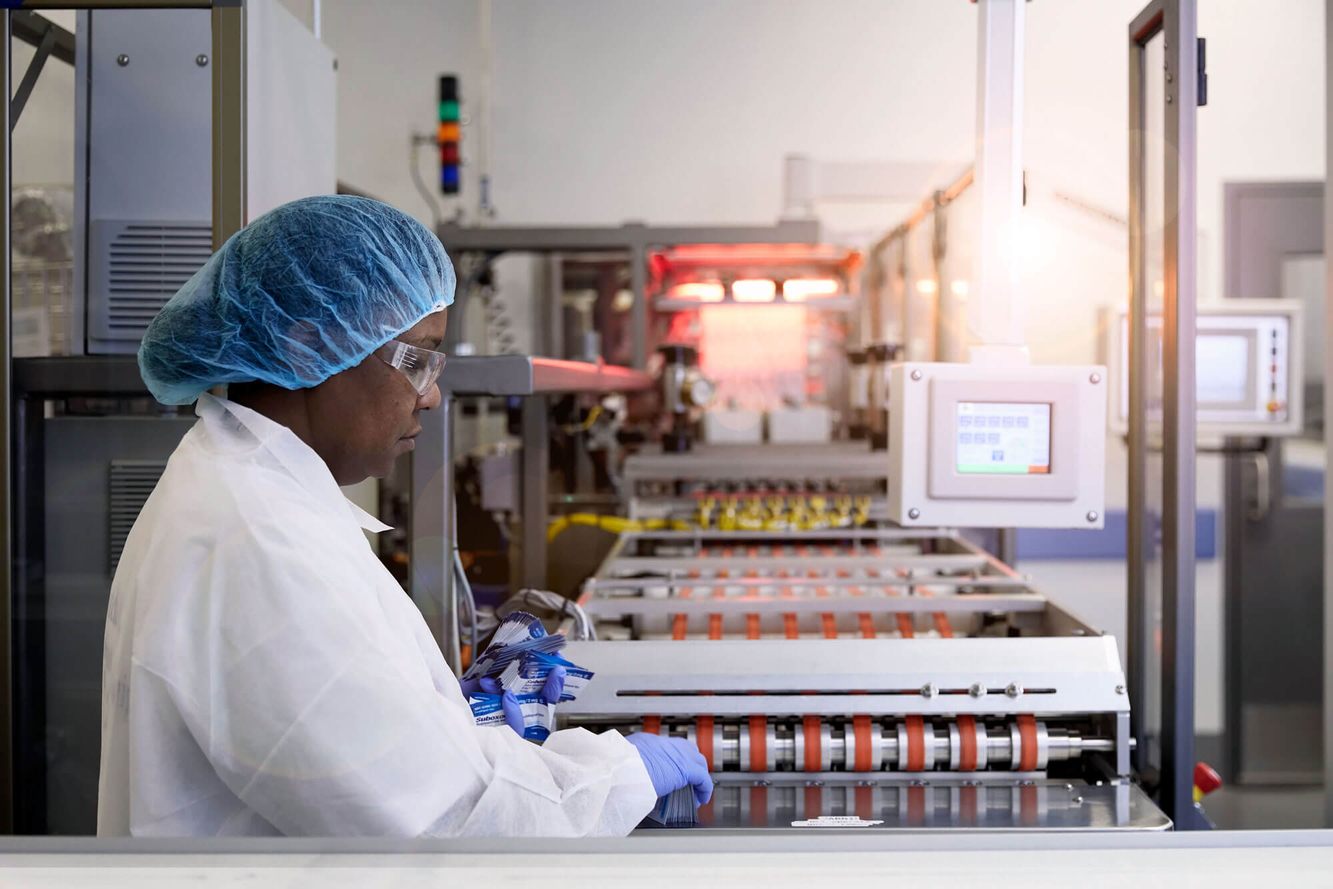 Aquestive employee working in the company manufacturing operation