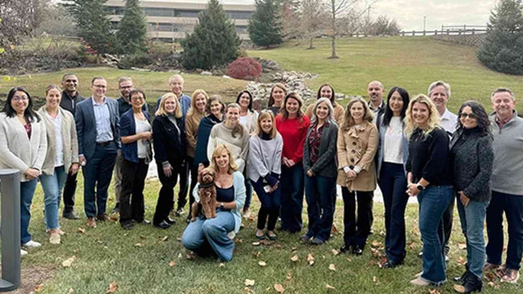 Avalo Therapeutics teammates gathered outdoors at a company event