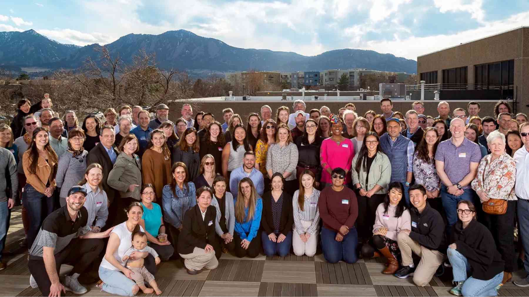 Edgewise employees gathered outside their Boulder facility