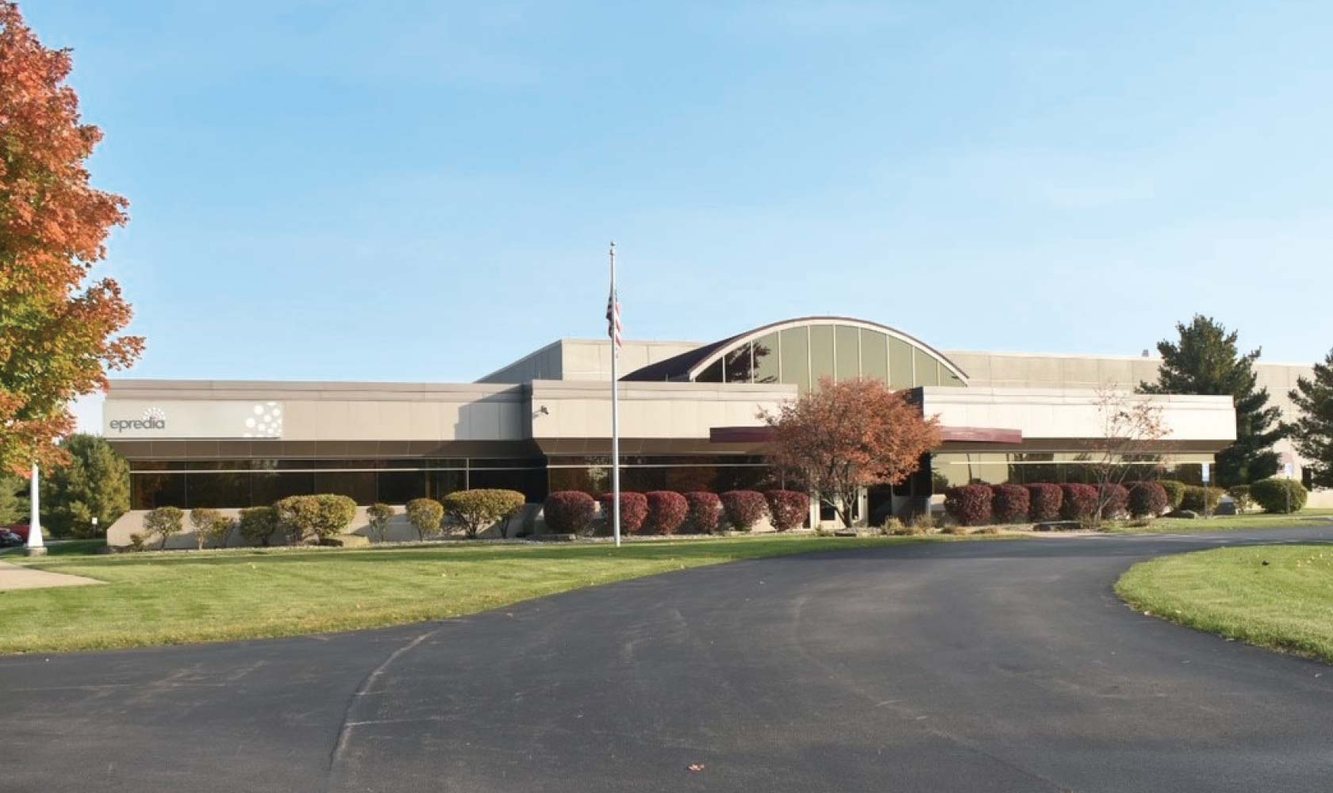 The Epredia facility and landscaped grounds in Kalamazoo, Michigan