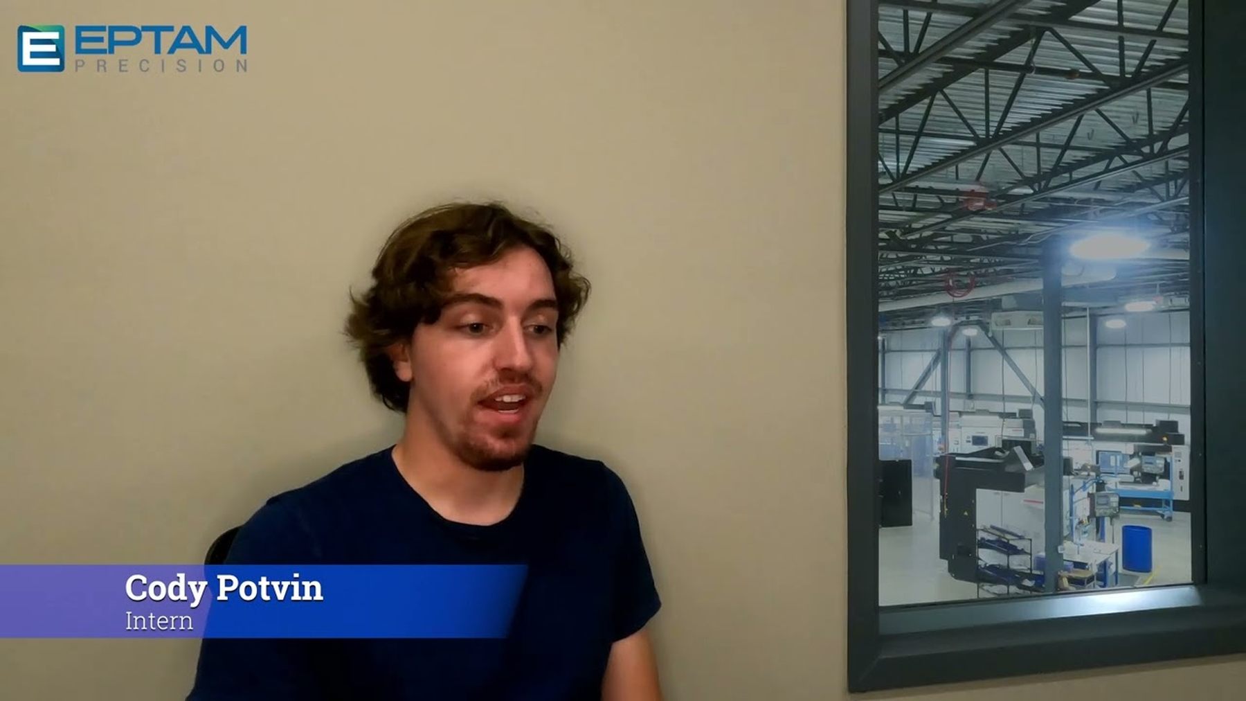 EPTAM intern Cody Potvin speaking about his experience at the company