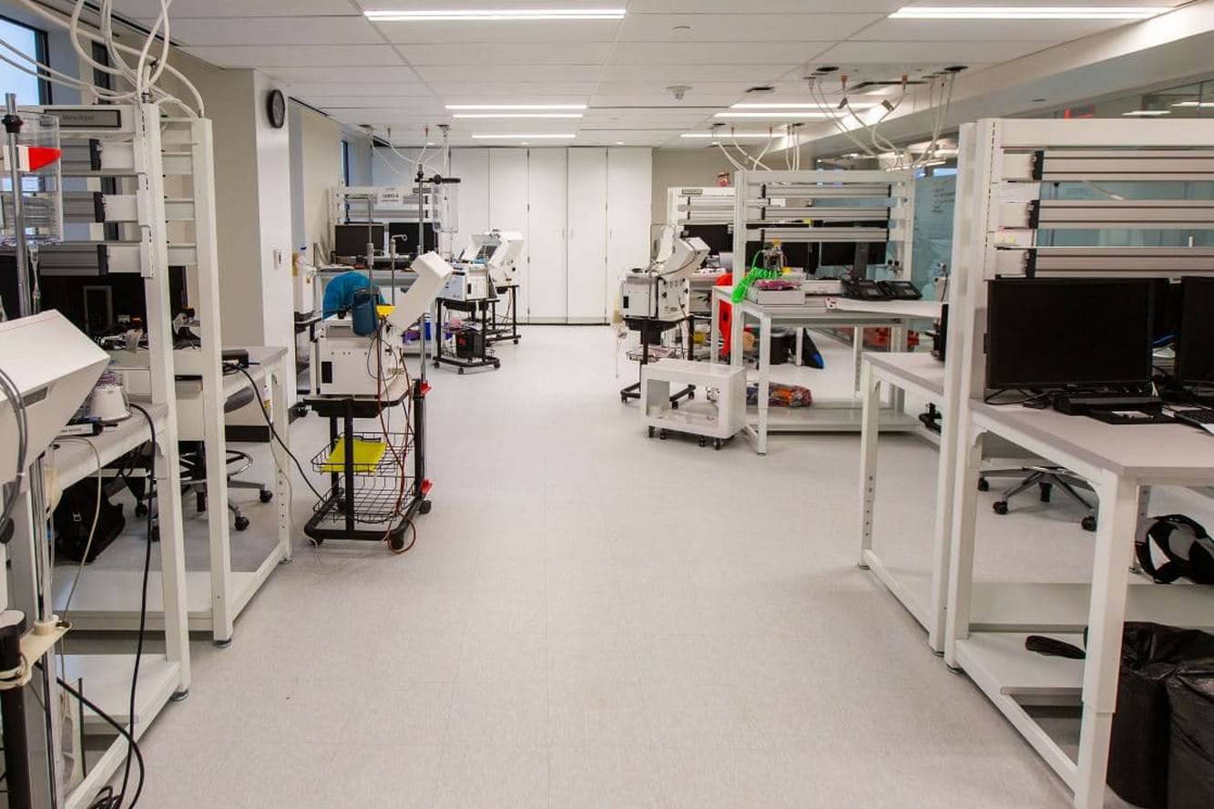 Equipment inside a Haemonetics manufacturing laboratory