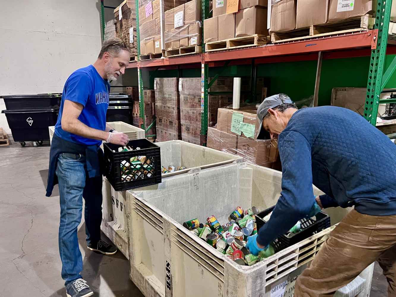 Marea colleagues sorting donations together during a volunteer event