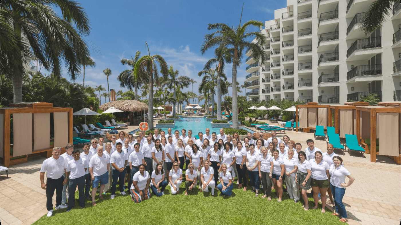 NewAmsterdam Pharma employees together at an outdoor company gathering