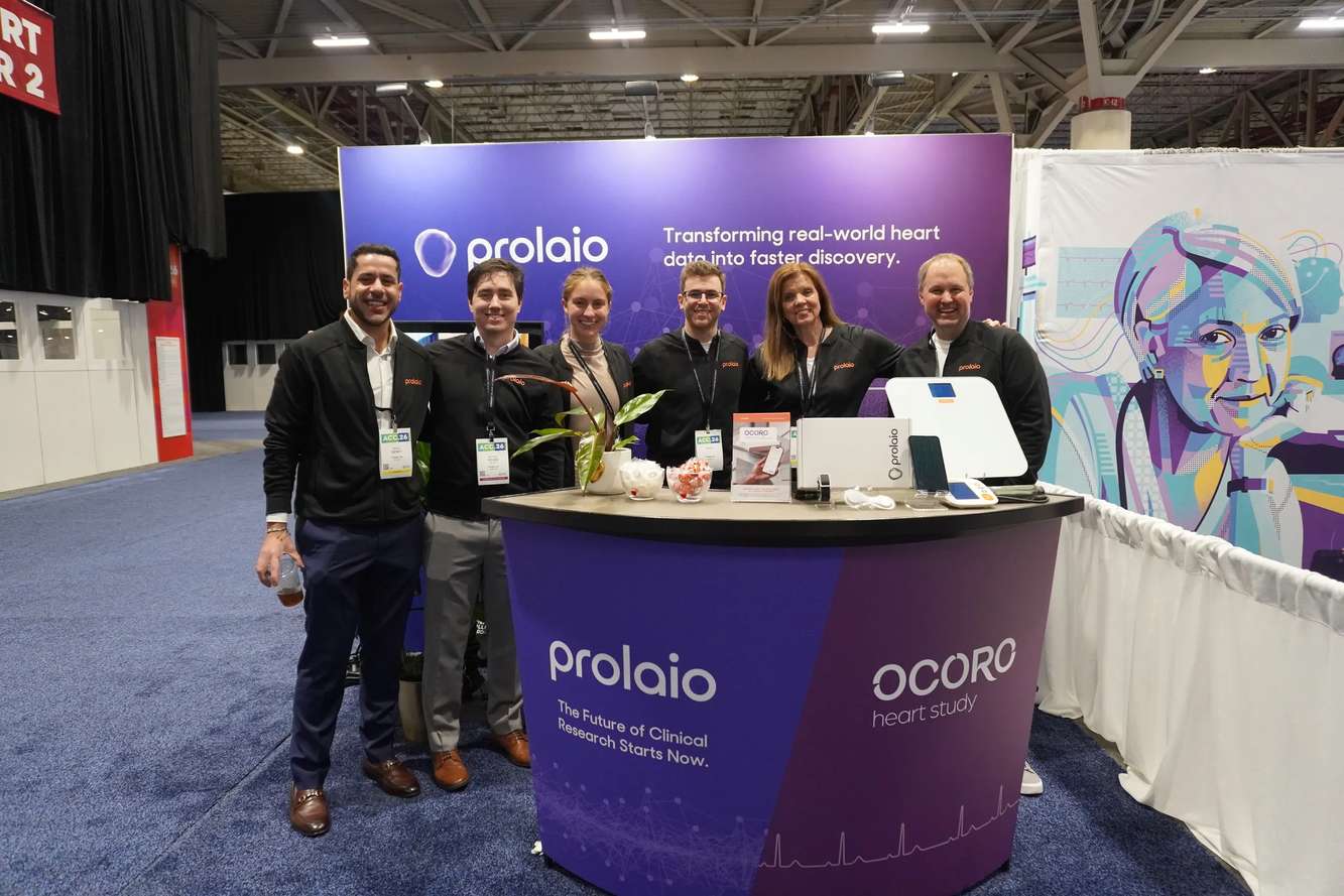 Prolaio colleagues gathered at the company exhibition booth