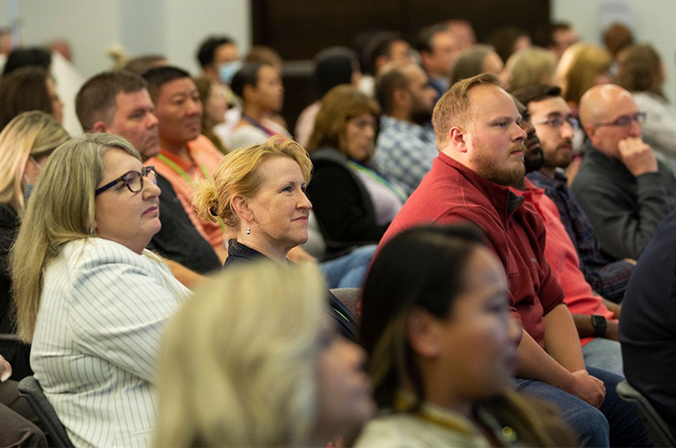 Sysmex America colleagues attending an all-staff company meeting