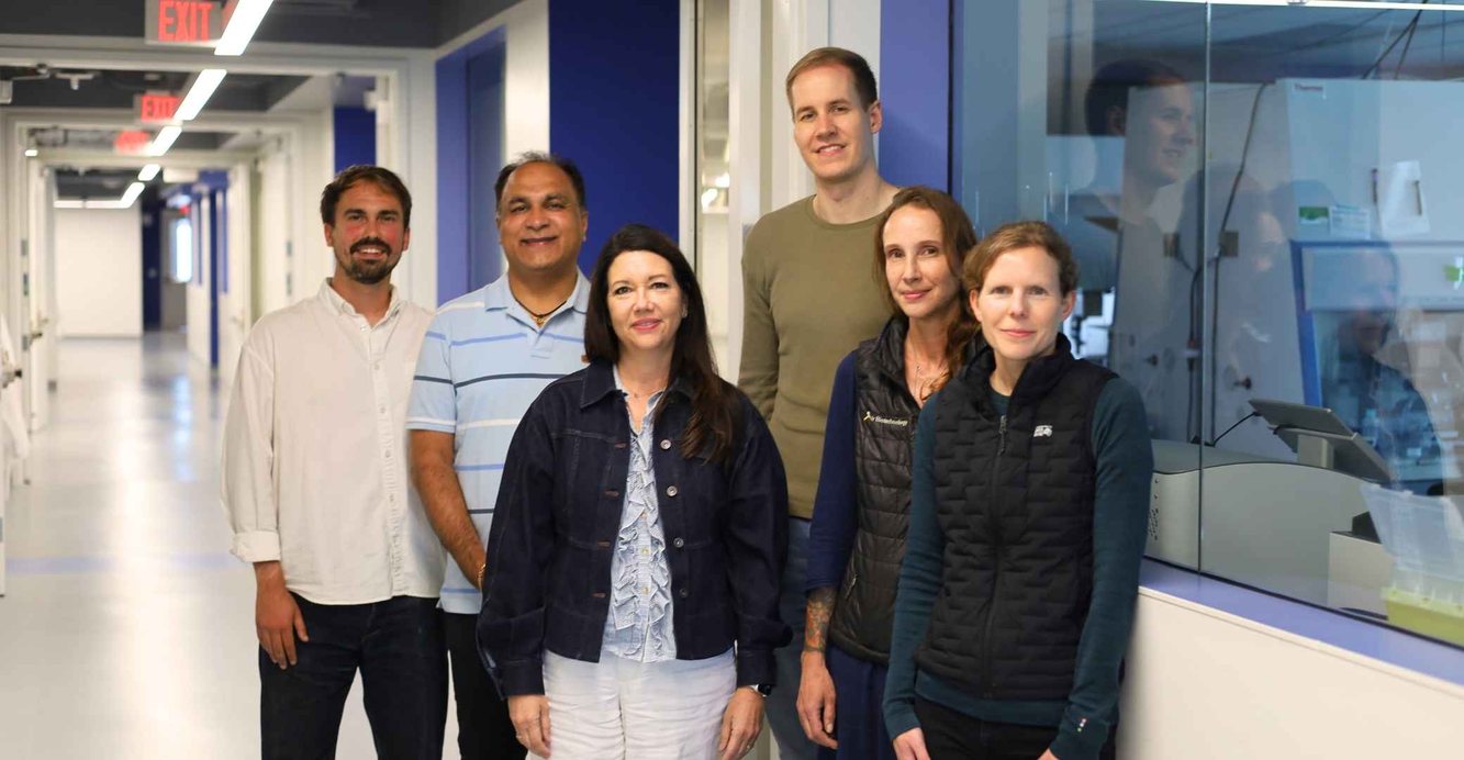 Vir Biotechnology chief scientific officer Jen Towne with members of the dAIsY research team